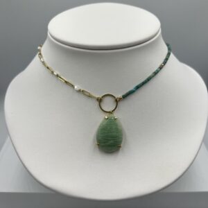 Collier Argent 925 Doré & Turquoise - Eclat Naturelle