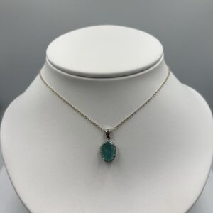 Collier Argent 925 & Émeraude – Éclat Royal