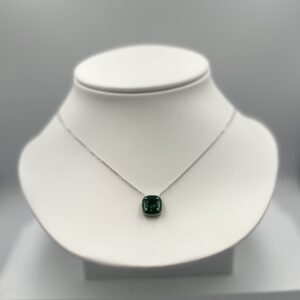 Collier Argent 925 & Tourmaline Verte  - Mystère Végétale