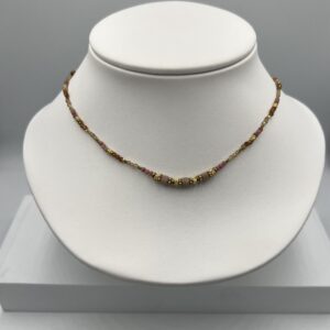 Collier Perlé Acier Inoxydable & Pierres Naturelles - Harmonie Élégante