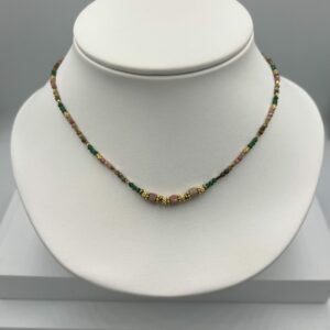 Collier Perlé Acier Inoxydable & Pierres Naturelles - Palette Précieuse