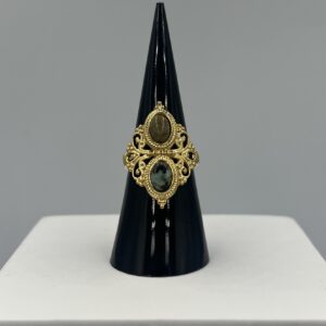 Bague Dorée Acier Inoxydable & Œil de Tigre – Alliance de Caractère