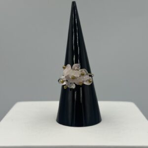 Bague Dorée Acier Inoxydable & Quartz – Rosaria