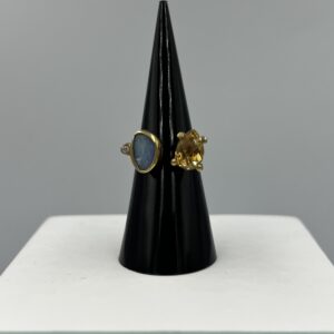 Bague Argent, Cyanite & Citrine – Lunaris