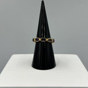 Bague Argent Doré & Améthyste – Minuit Impérial